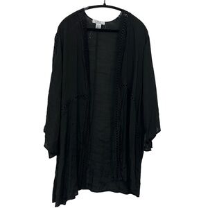 NWT-LOVE IS FOR ETERNITY BOHO CUTOUT BLACK KIMONO 3X GYPSY BOHEMIAN WITCHY GOTH